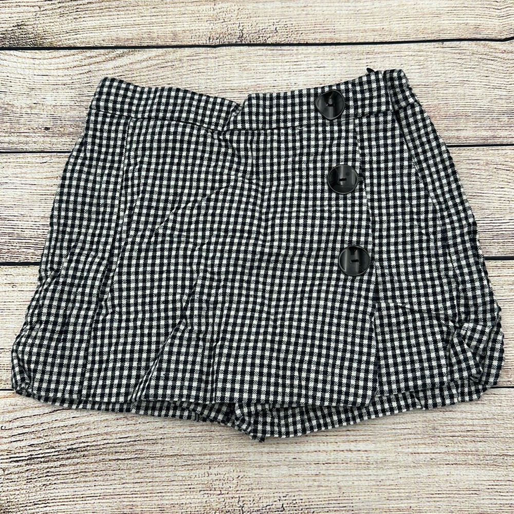 Zara Girls Navy Plaid Gingham Skort Size 5
